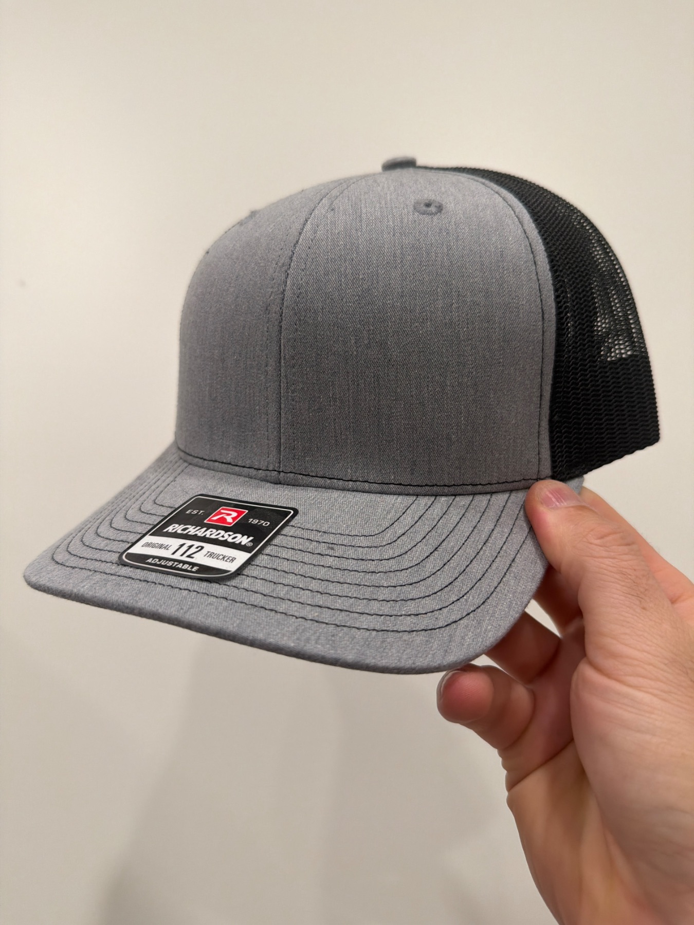 Richardson Trucker Snapback Cap 112 Heather Grey/Black