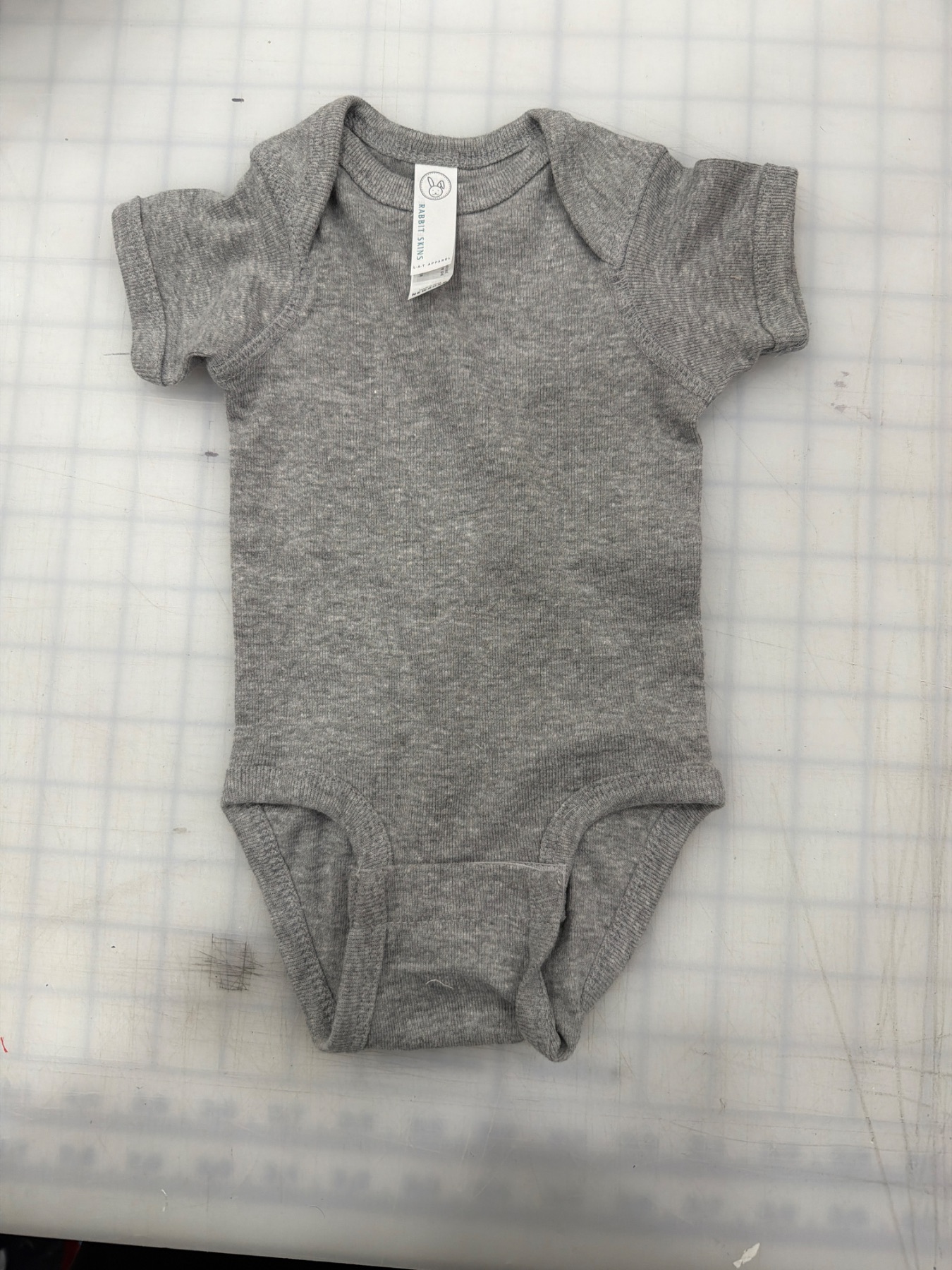 Rabbit Skins Infant Short Sleeve Baby Rib Bodysuit RS4400 - onesies Heather