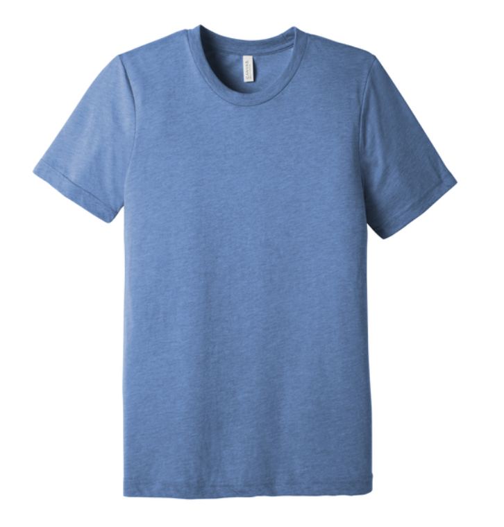 Bella+Canvas BELLA+CANVAS® Unisex Triblend Short Sleeve Tee BC3413 Blue Tri Blend
